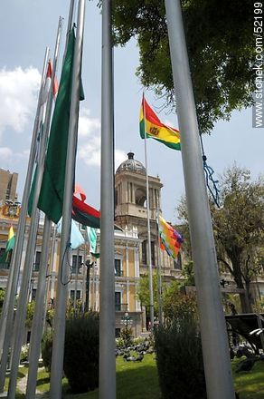 Aymara and Bolivian flags - Bolivia - Others in SOUTH AMERICA. Photo #52199