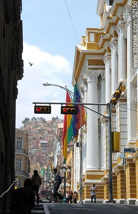 Calle Bolívar. Congreso Nacional de Bolivia, sede del Poder Legislativo. - Bolivia - Otros AMÉRICA del SUR. Foto No. 52156