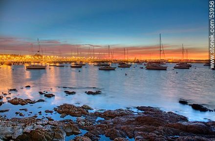 Colors of the sunset at the port of Punta del Este - Punta del Este and its near resorts - URUGUAY. Photo #53956