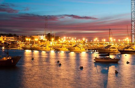 Colors of the sunset at the port of Punta del Este - Punta del Este and its near resorts - URUGUAY. Photo #53940