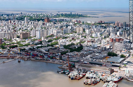 Puerto, Centro y Punta Carretas desde el aire - Departamento de Montevideo - URUGUAY. Foto No. 55708