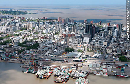 Puerto, Centro y Punta Carretas from the air - Department of Montevideo - URUGUAY. Photo #55709