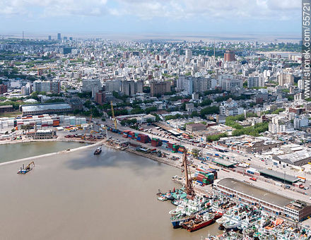 Part of the harbor, Downtown and Old Town - Department of Montevideo - URUGUAY. Photo #55721