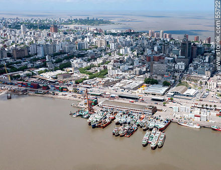 Part of the harbor, Downtown and Old Town - Department of Montevideo - URUGUAY. Photo #55722
