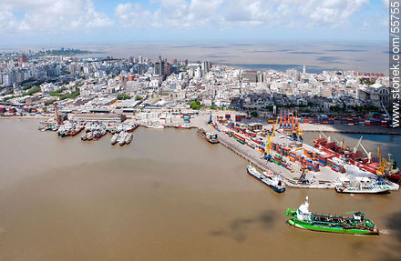 Muelle y draga del puerto - Departamento de Montevideo - URUGUAY. Foto No. 55755