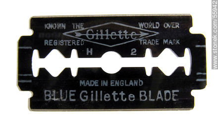 Blue Gillette razor blade -  - MORE IMAGES. Photo #55942