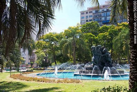 Monument to Entrevero in Plaza Fabini - Department of Montevideo - URUGUAY. Photo #56060