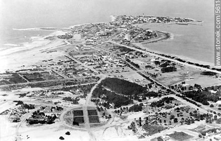 Foto aérea antigua de Punta del Este - Punta del Este y balnearios cercanos - URUGUAY. Foto No. 56130