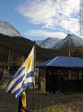 Ferrocarril Austral Fueguino. Uruguayan flag. -  - ARGENTINA. Photo #56779