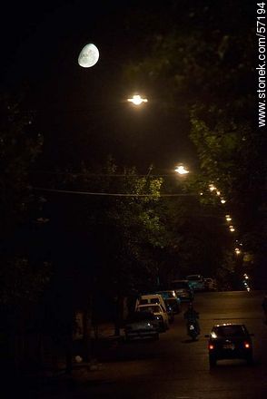 The moon over the city of Salto - Department of Salto - URUGUAY. Photo #57194