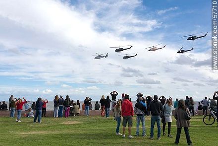 Grupo de helicópteros de la Fuerza Aérea Uruguaya. Iroquois UH-1H, Dauphin y Bell 212 - Departamento de Montevideo - URUGUAY. Foto No. 57710