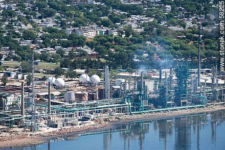 Aerial view of the ANCAP plant in La Teja - Department of Montevideo - URUGUAY. Photo #58225