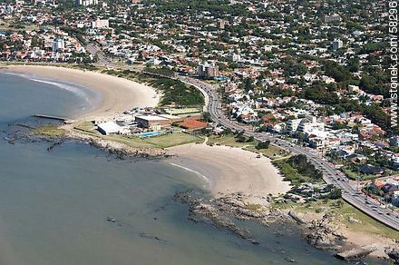 Aerial view of the beaches La Mulata and Verde. Club Nautico. - Department of Montevideo - URUGUAY. Photo #58296