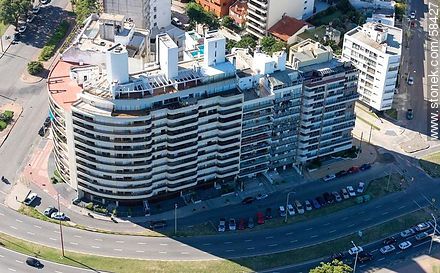 Aerial view of the buildings of the Rambla Gandhi and Bulevar Artigas - Department of Montevideo - URUGUAY. Photo #58427