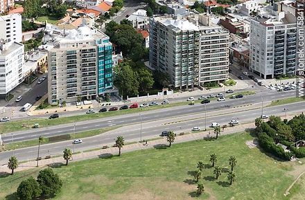 Aerial view of the Rambla Gandhi and José Zorrilla de San Martín street - Department of Montevideo - URUGUAY. Photo #58411
