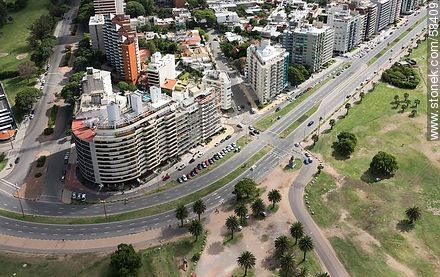 Aerial view of the buildings of the Rambla Gandhi and Bulevar Artigas - Department of Montevideo - URUGUAY. Photo #58409