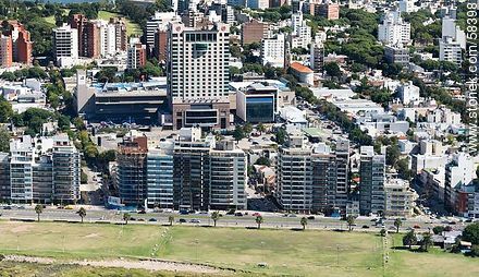 Aerial view of the Rambla Gandhi. Hotel Sheraton. - Department of Montevideo - URUGUAY. Photo #58398