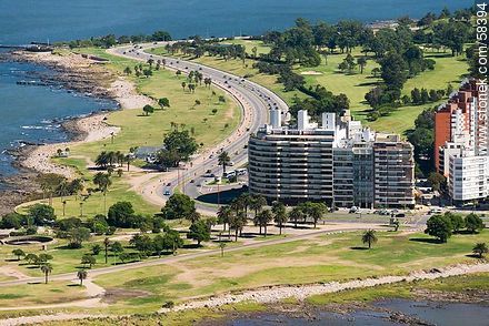 Aerial view of the Golf Club in Punta Carretas, Rambla Wilson - Department of Montevideo - URUGUAY. Photo #58394
