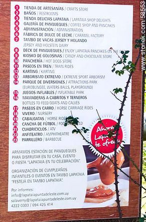 Tambo Lapataia. Números guía del plano del lugar. - Departamento de Maldonado - URUGUAY. Foto No. 58553