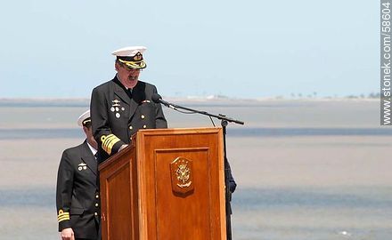 Día de la Armada (Navy Day) in its plaza in Punta Gorda. Commander speech - Department of Montevideo - URUGUAY. Photo #58604
