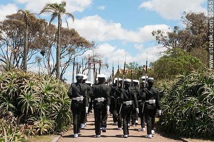 Día de la Armada (Navy Day) in its plaza in Punta Gorda. Parade of Navy cadets - Department of Montevideo - URUGUAY. Photo #58585