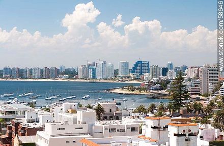 From the lighthouse of Punta del Este. Buildings on Playa Mansa - Punta del Este and its near resorts - URUGUAY. Photo #58646