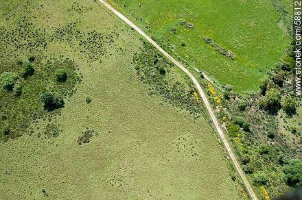 Vista aérea de campos y caminos de Rocha -  - URUGUAY. Foto No. 58812