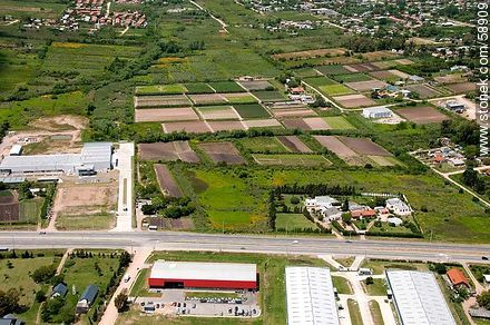 Aerial view of companies on Route Interbalnearia - Department of Canelones - URUGUAY. Photo #58909
