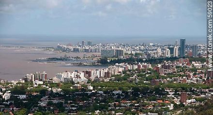 Aerial view of Malvin, Buceo, Pocitos and Punta Carretas quarters - Department of Montevideo - URUGUAY. Photo #59023