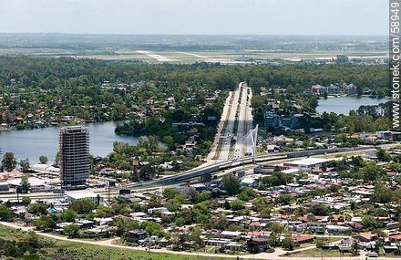 Aerial view of Avenida and Puente de las Américas - Department of Montevideo - URUGUAY. Photo #58949