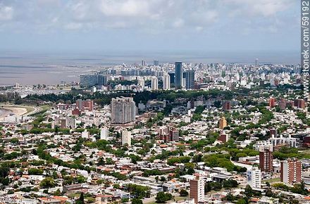 Aerial view of Malvin, Pocitos and Buceo - Department of Montevideo - URUGUAY. Photo #59192