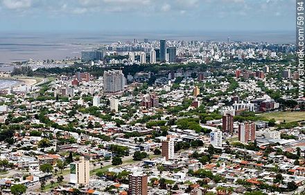 Aerial view of Malvin, Pocitos and Buceo - Department of Montevideo - URUGUAY. Photo #59194