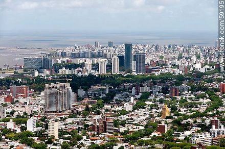 Aerial view of Malvin, Pocitos and Buceo - Department of Montevideo - URUGUAY. Photo #59195