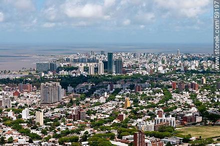 Aerial view of Malvin, Pocitos and Buceo - Department of Montevideo - URUGUAY. Photo #59197
