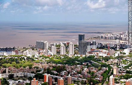 Aerial view of the dowtown Buceo towers - Department of Montevideo - URUGUAY. Photo #59200