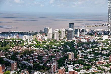 Aerial view of the dowtown Buceo towers - Department of Montevideo - URUGUAY. Photo #59201
