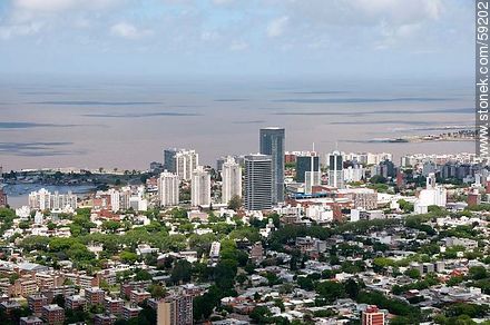 Aerial view of the dowtown Buceo towers - Department of Montevideo - URUGUAY. Photo #59202