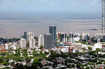 Aerial view of the dowtown Buceo towers - Department of Montevideo - URUGUAY. Photo #59204