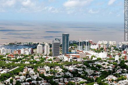 Aerial view of the dowtown Buceo towers - Department of Montevideo - URUGUAY. Photo #59206
