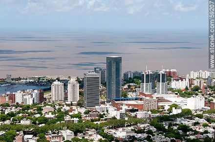 Aerial view of the dowtown Buceo towers - Department of Montevideo - URUGUAY. Photo #59207