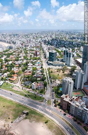 Aerial view of the street 26 de Marzo and its adjacent towers - Department of Montevideo - URUGUAY. Photo #59137