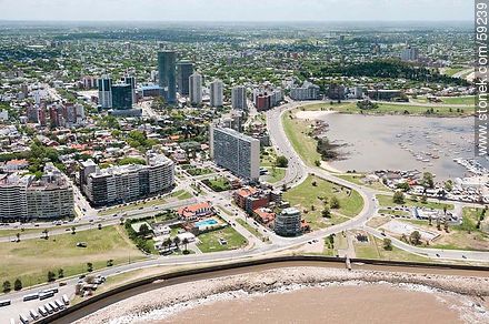 Aerial View of the Ramblas Armenia, Republic of Peru and Pte Charles de Gaulle, Avenida Luis Alberto de Herrera - Department of Montevideo - URUGUAY. Photo #59239