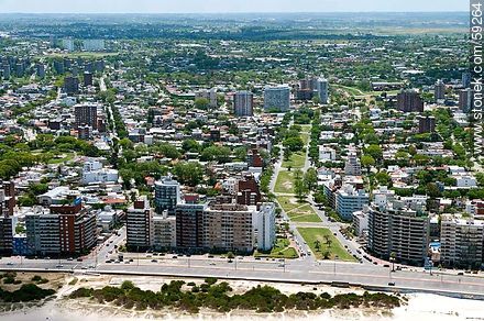 Aerial view of the Rambla Rep. of Chile between Hipólito Yrigoyen and Rambla Concepcion del Uruguay streets - Department of Montevideo - URUGUAY. Photo #59264