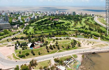 Vista aérea del Club de Golf, Teatro de Verano y las canteras - Departamento de Montevideo - URUGUAY. Foto No. 59313