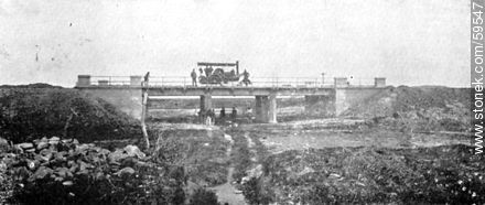 Puente sobre la cañada Las Pajas. 1909. -  - URUGUAY. Foto No. 59547