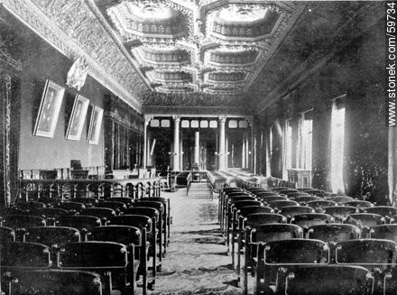 Universidad de Montevideo. Salón de actos públicos, 1909 - Departamento de Montevideo - URUGUAY. Foto No. 59734
