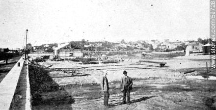 Port of Salto. Riverside wall and embankments., 1910 -  - URUGUAY. Photo #59728