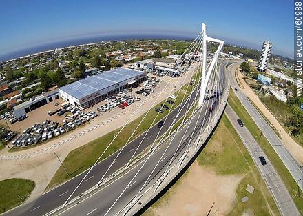 Aerial photograph of the Bridge of the Americas linking Giannattasio and De las Américas avenues - Department of Montevideo - URUGUAY. Photo #60988