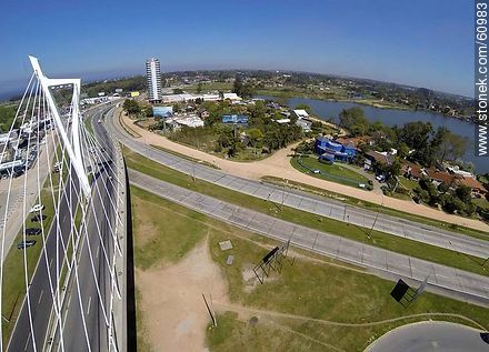 Aerial photograph of the Bridge of the Americas linking Giannattasio and De las Américas avenues - Department of Montevideo - URUGUAY. Photo #60983