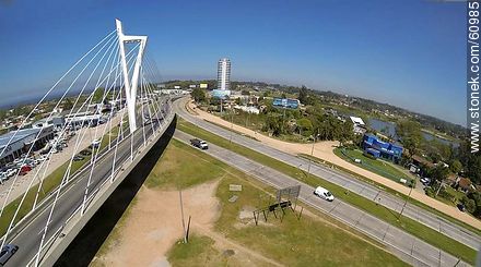 Aerial photograph of the Bridge of the Americas linking Giannattasio and De las Américas avenues - Department of Montevideo - URUGUAY. Photo #60985